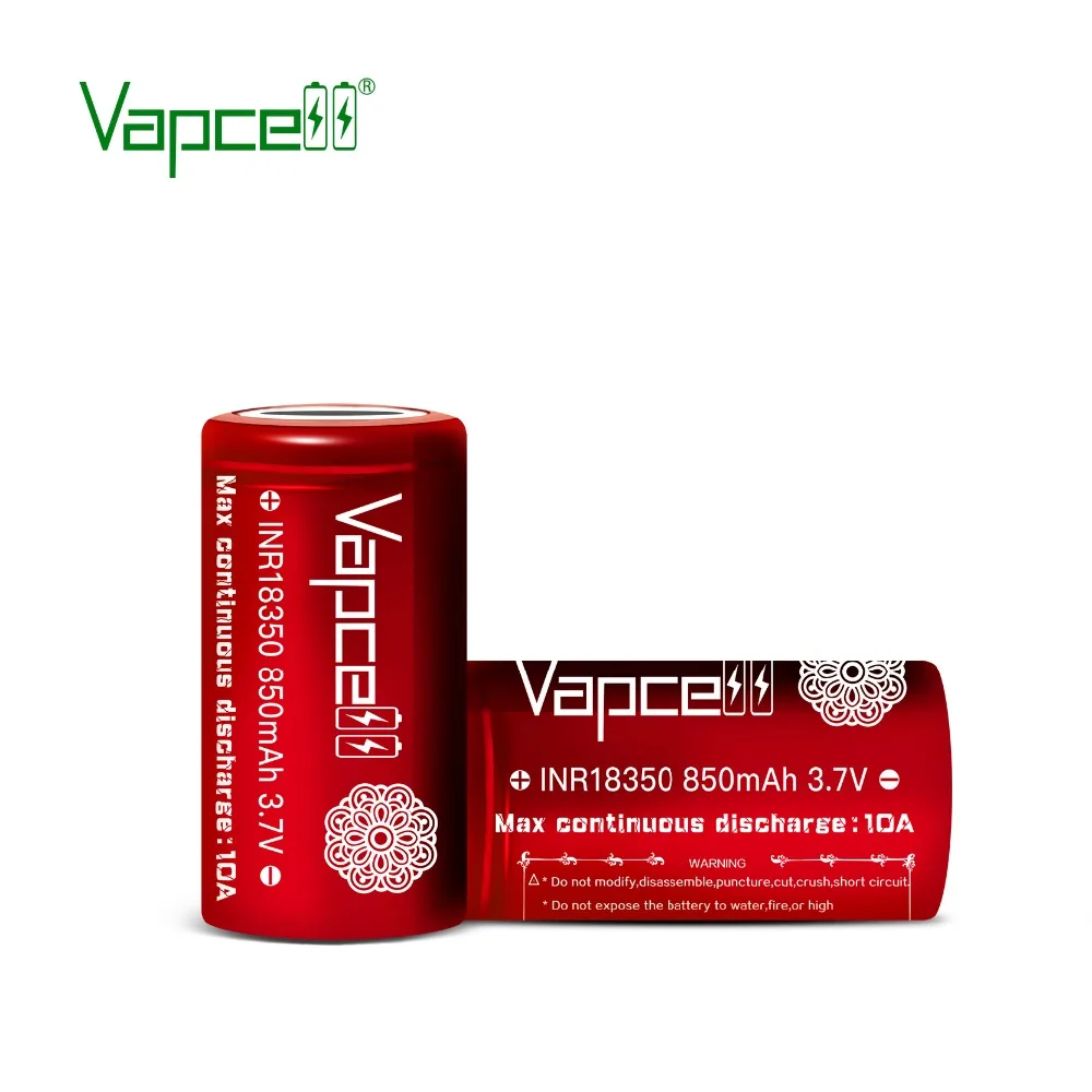 HKJ тест Vapcell красный INR18350 850mAh Высокий сток 18350 10A 3,7 V для фонарика/электроинструментов литий-ионная батарея
