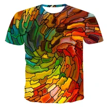 2021 summer 3D printing Short Sleeve  men's and women's Casual T-Shirt vertigo funny fashion casual T-shirt colorful T-shirt
