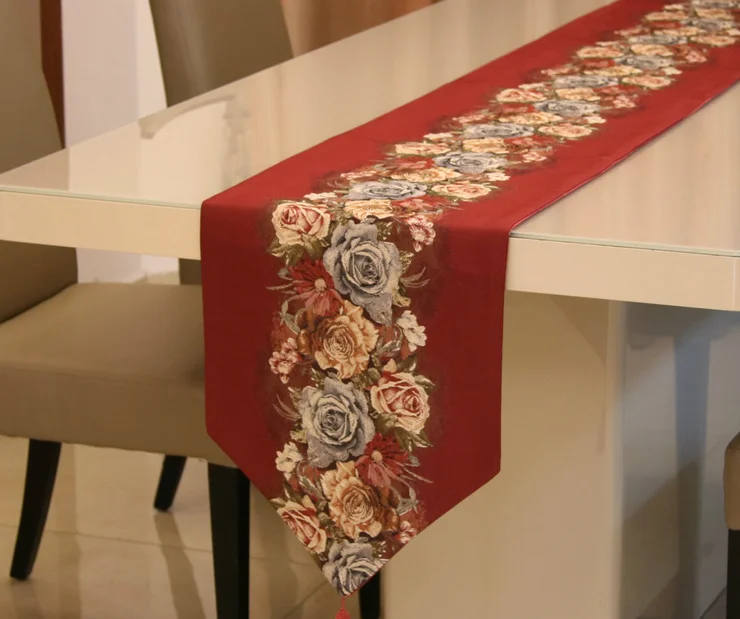 Proud Rose Американский настольная дорожка флаг современные скатерти чай скатерть кровать салфетка модное свадебное украшение - Цвет: Красный