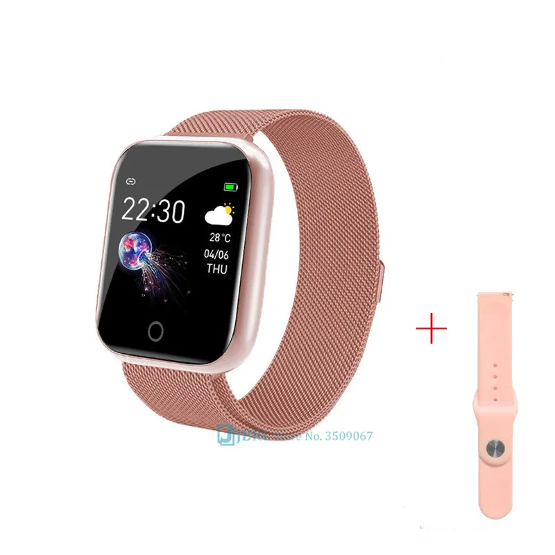 I5s add pink strap JBRL умные часы для женщин и мужчин, кровяное давление, фитнес-трекер, HR монитор, водонепроницаемые спортивные умные часы, умные часы для Android IOS - Цвет: I5s add pink strap