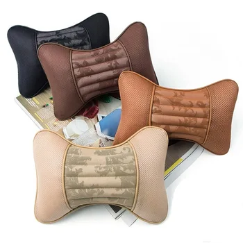 

2Pcs/Set 6Colors Upscale Cotton Breathable Hi-Quality Car Neck Pillow Headrest Mesh Auto Universal Cushion Car-styling NEW Hot