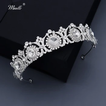 

Miallo Fashion Bridal Wedding Hair Jewelry Silver Color Crystal Crown and Tiara for Women Accessories Bride Headpiece Prom Gifts