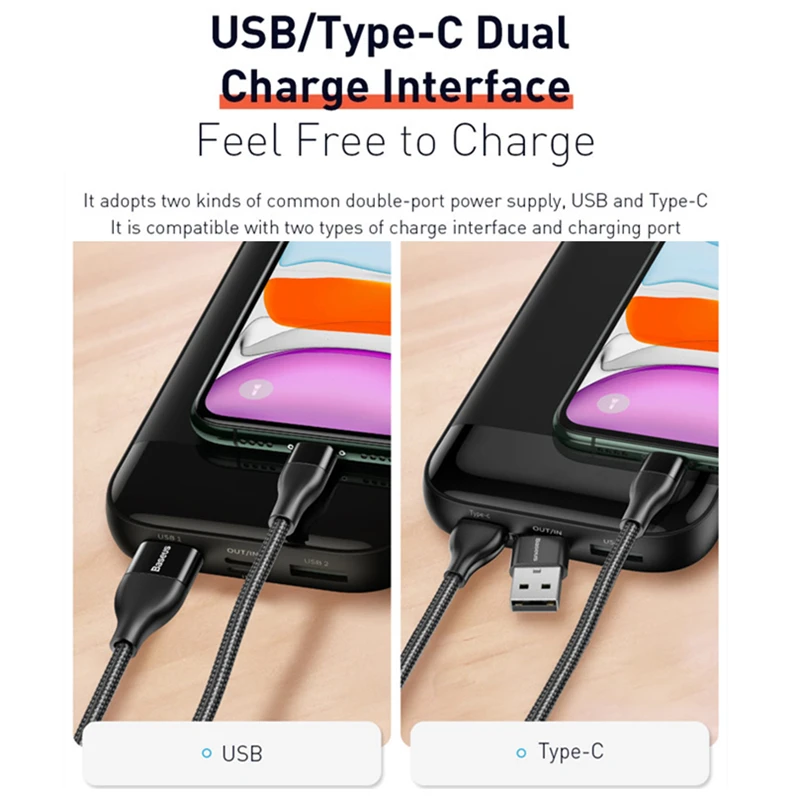 Beaseus 2 в 1 18 Вт PD Быстрая зарядка USB кабель для iPhone 11 Pro XR Xs Max X 8 7 6 6s usb type c для Lightning Кабель Провод шнур