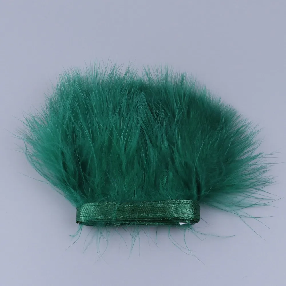 HB0401023 8-10cm deep green marabou feather fringe 1