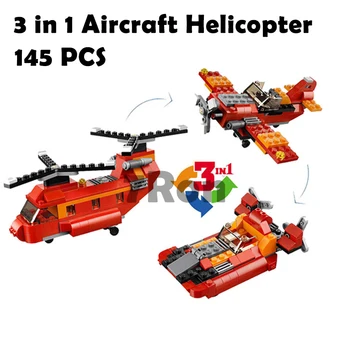 

Model building kits 3107 Compatible with creator 31003 3 in 1 Helicopter Airship Educational Block Bricks toys hobbies
