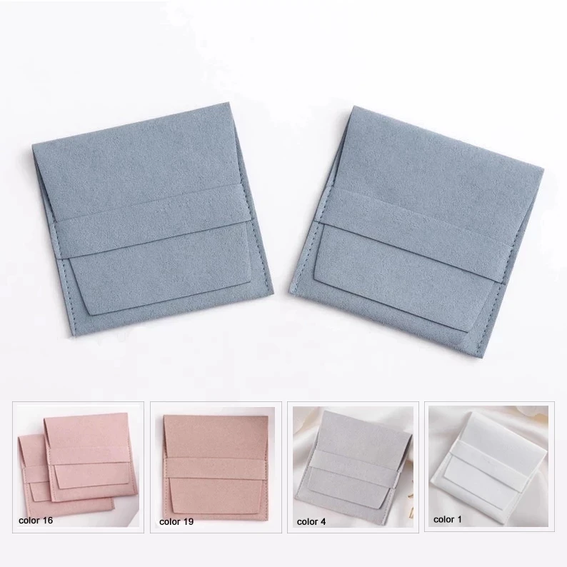 20 Pezzi Per Borsa Blu Piegato In Microfibra Velluto Gioielli Sacchetto Sacchetti Gioielli Pacchetto Regali Borse Possono Essere Personalizzati