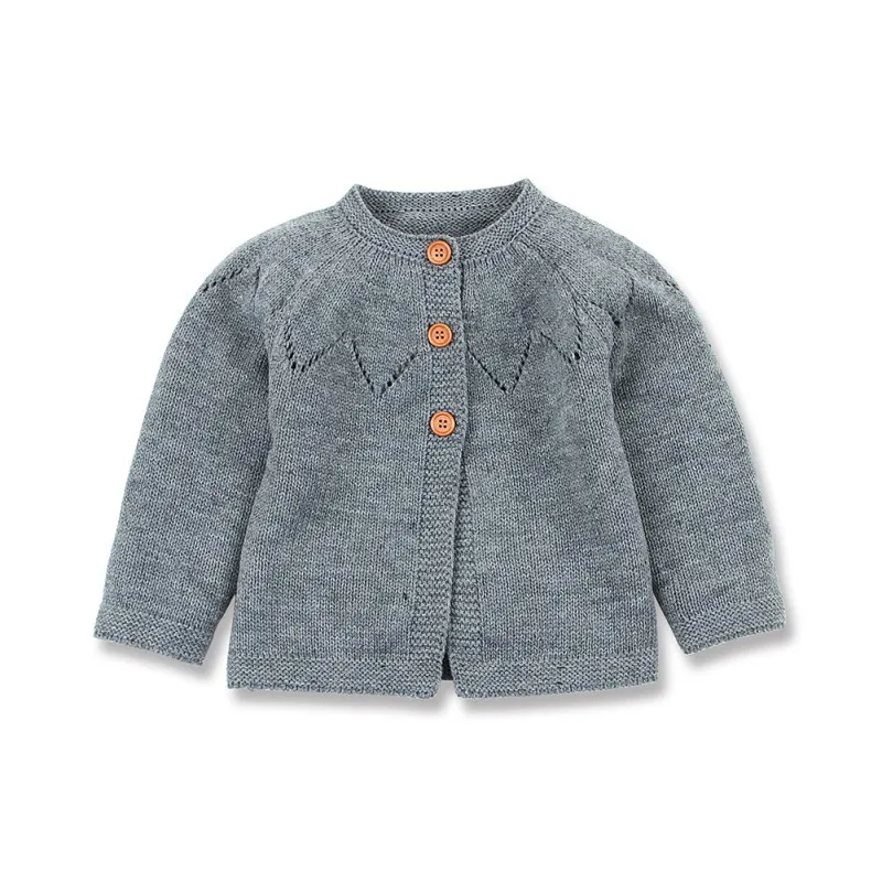 0-24M Children Kids Sweater Autumn Baby Girl Boy Cardigan Hollow Design Casual Outerwear Coat Clothes - Цвет: C
