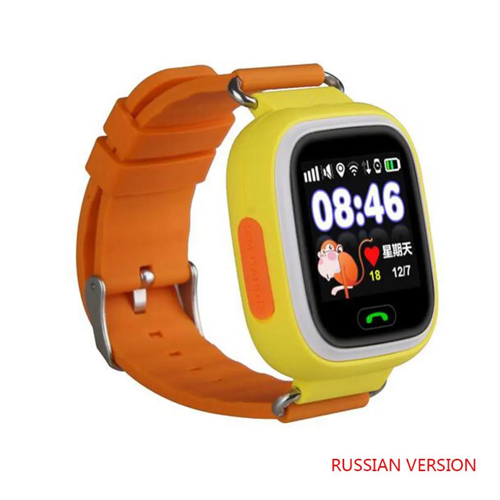 Q90 gps телефон позиционирование модные детские часы 1,22 дюймов цветной сенсорный экран Дети SOS Смарт часы анти-потеря наручные часы
