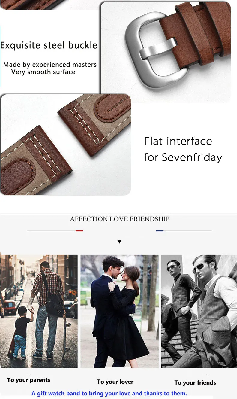 Ремень для часов из натуральной кожи адаптирован к SEVENFRIDAY seven Friday P1/P2/P3/S2/M2B оригинальные модели стиль 28 мм ремешок