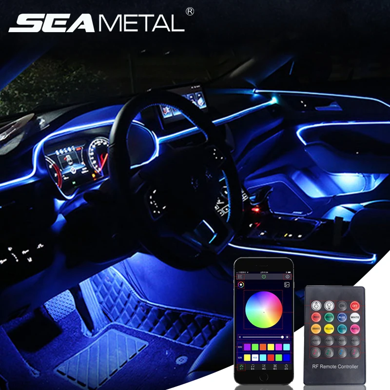 12V Car LED Strip Lights Interior Ambient Light Waterproof Auto Decor Light RGB LED Strip Place
