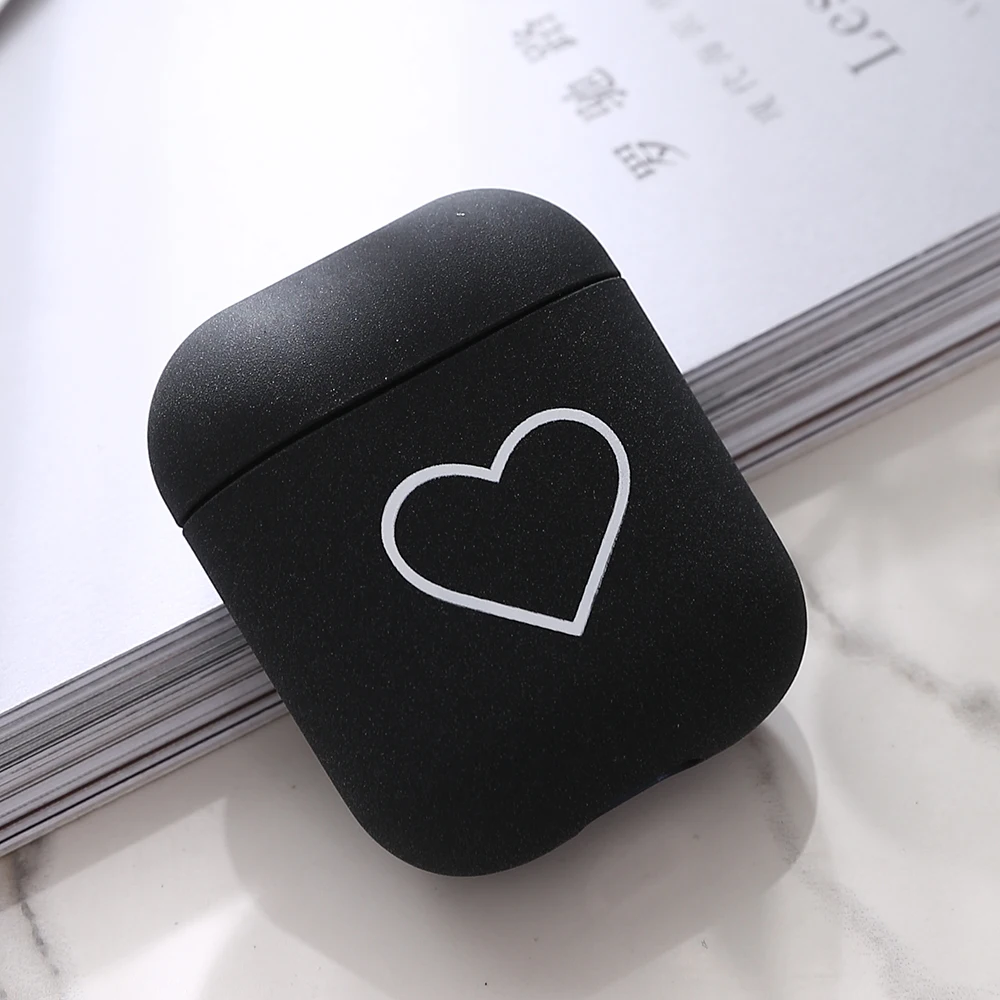 Чехол с милым сердцем любовь пары для Airpods Чехол Жесткий ПК беспроводной Bluetooth наушники чехол для Air Pods аксессуары для наушников