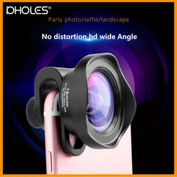 

Pholes 16mm Wide-Angle Lens 100 degrees Angle For ipone XS/90% of smartphones Clip On 4k Hd Lens Black color