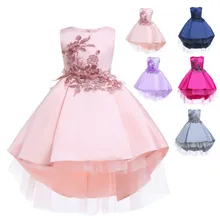 Новые Платья с цветочным узором для девочек, детские кружевные тюлевые вечерние платья русалки без рукавов, детское бальное платье