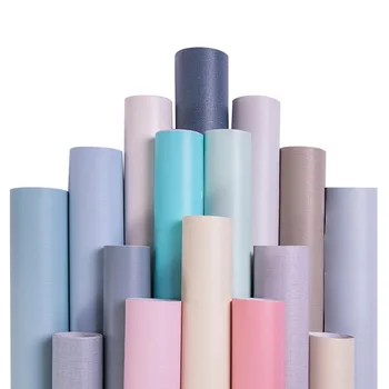 

1M anjia Solid Color PVC Waterproof Self adhesive Wallpaper Living Room Kids Bedroom Decor Vinyl Contact Paper Kitchen Cabinet