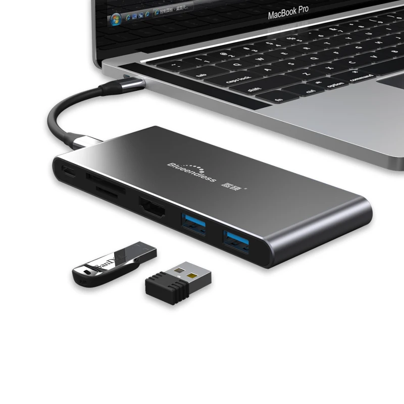 tipo Usb c Adaptador para Macbook Hub para Multi Divisor Portas c 3.0 Hdmi Pro Acessórios Case Ssd Hdd Gabinete Ngff 3.1 3 Usb - Imagem 5