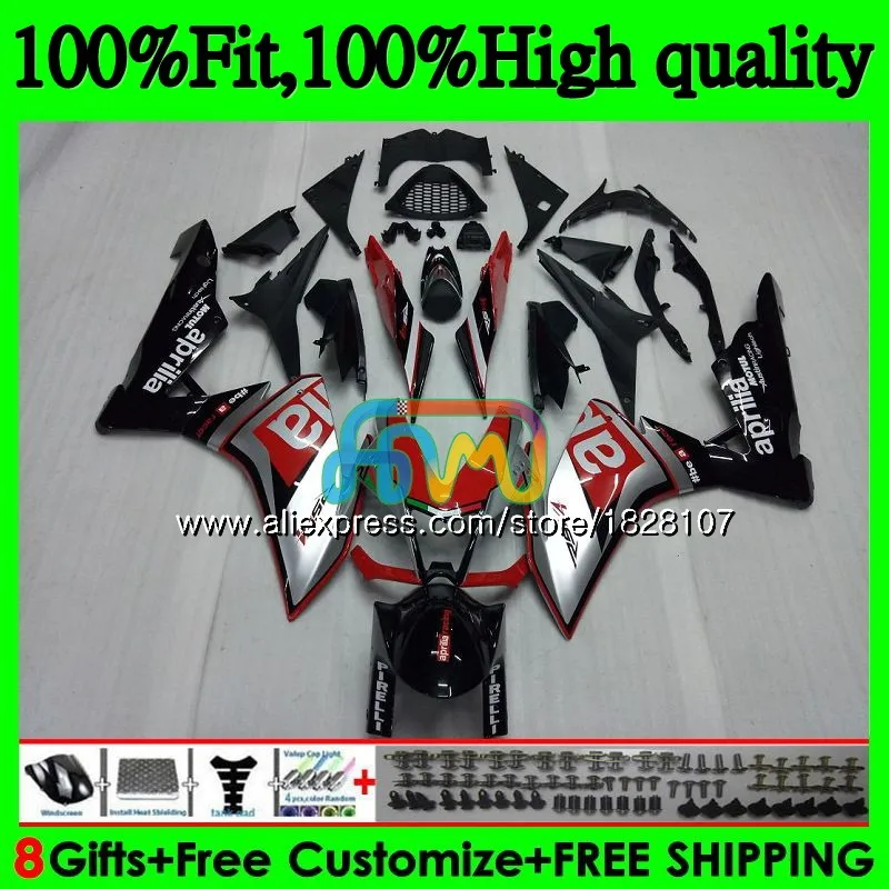 Красный серебристый впрыска топлива для Aprilia RSV1000RR RSV1000 09, 10, 11, 12, 13, 15 80BS. 1 РСВ 1000 R 1000R 2009 2010 2012 2013 обтекатель - Цвет: No. 1