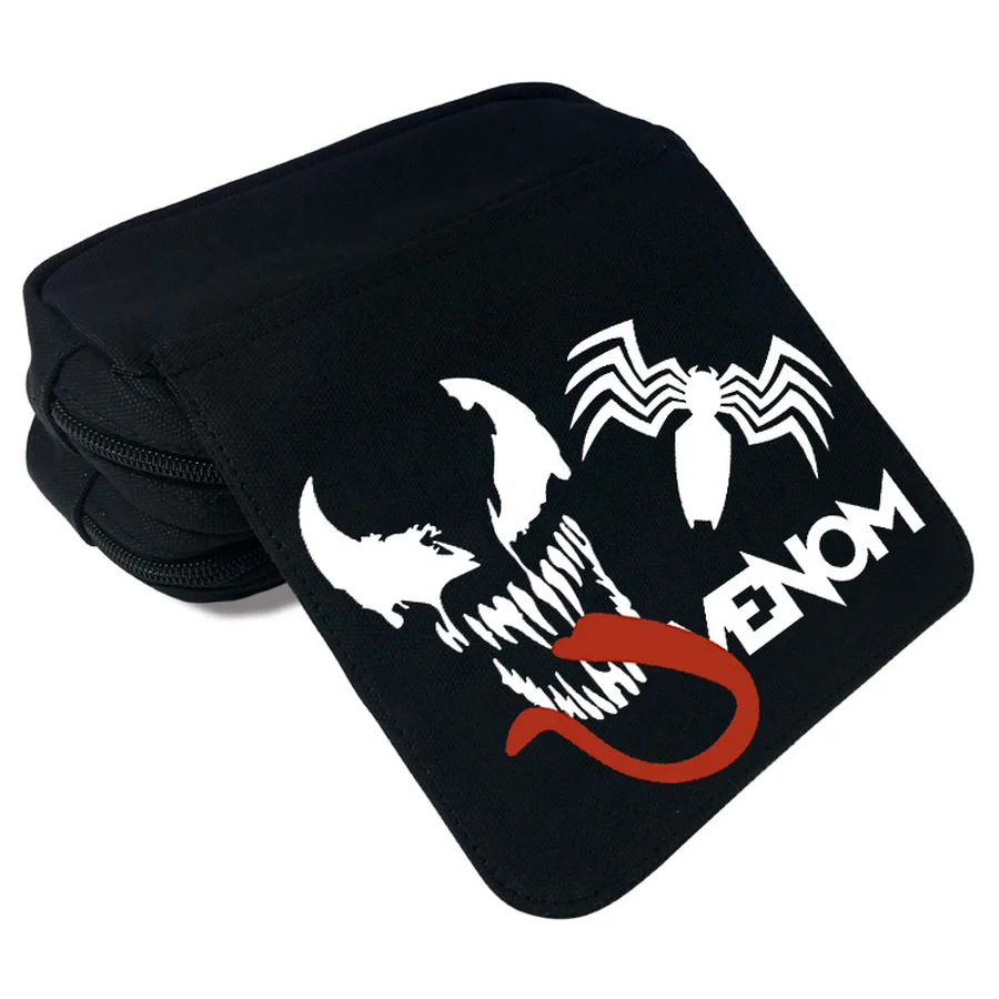 Сумка-косметичка на молнии для путешествий с принтом из фильмов Venom; тканевый чехол-карандаш для мальчиков и девочек; Студенческая сумка-карандаш для подростков; Подарочная сумка для косметики с героями мультфильмов