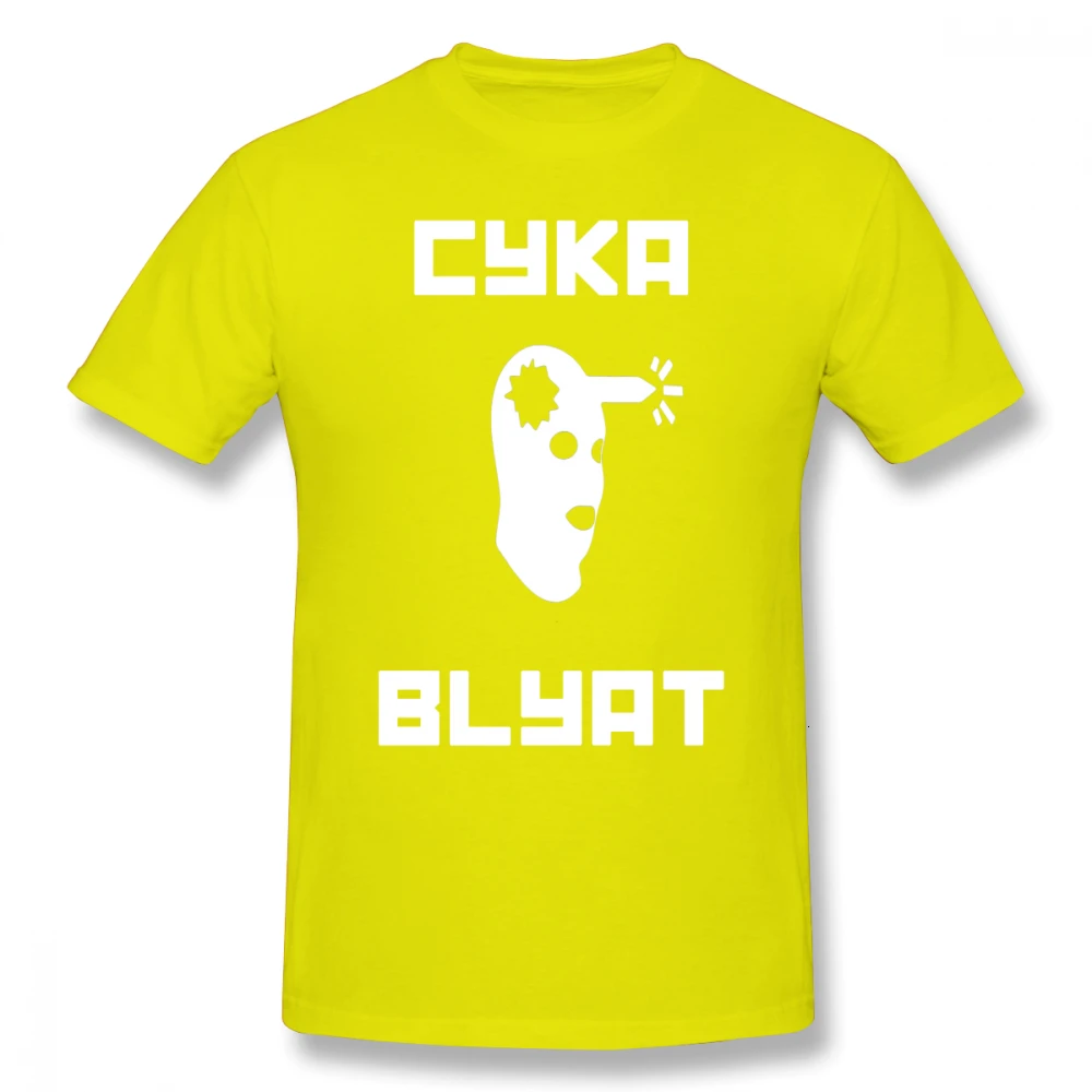 One yona Counter Strike футболка Cyka Blyat CSGO футболка с графикой 6xl футболка пляжная Милая 100 хлопок с коротким рукавом мужская футболка - Цвет: Yellow