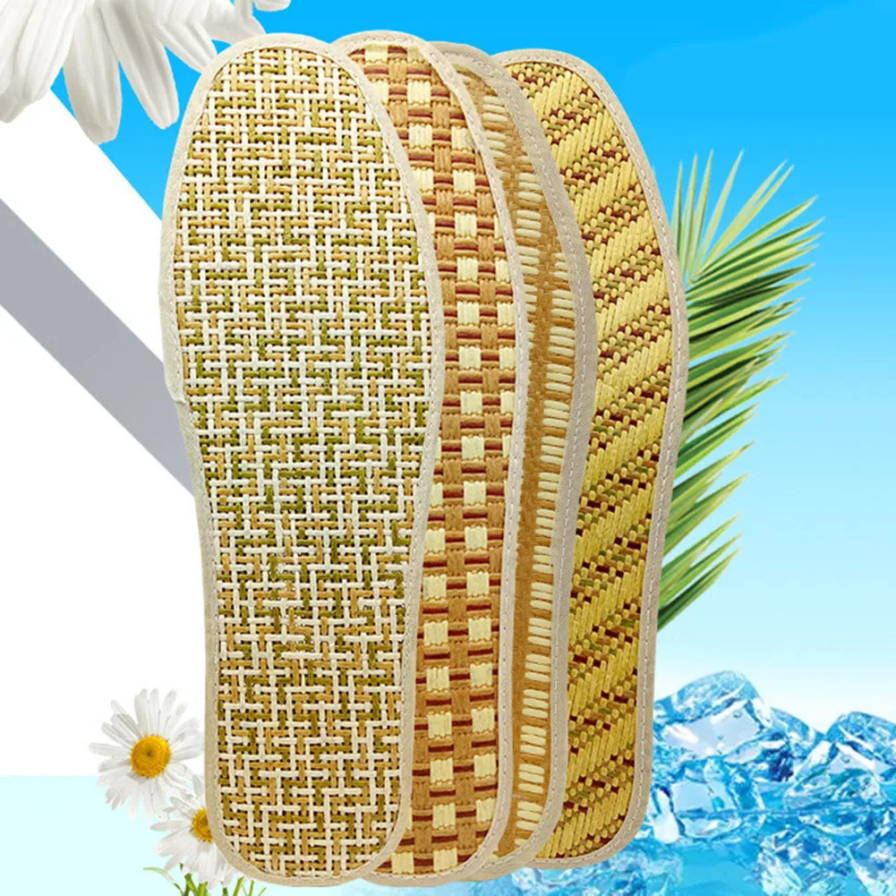 Men And Women Hand-Woven Bamboo Charcoal Linen Insoles Sports Breathable Anti-Bacterial Insoles Comfortable Insoles