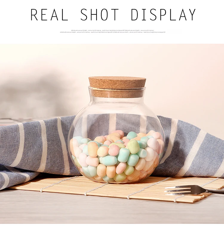 Glass Sealed Cans Storage Cans Candy Storage Tank Bamboo Wood Cover Borosilicate Glass Sealed Storage Tank Moisture-proof Moistu