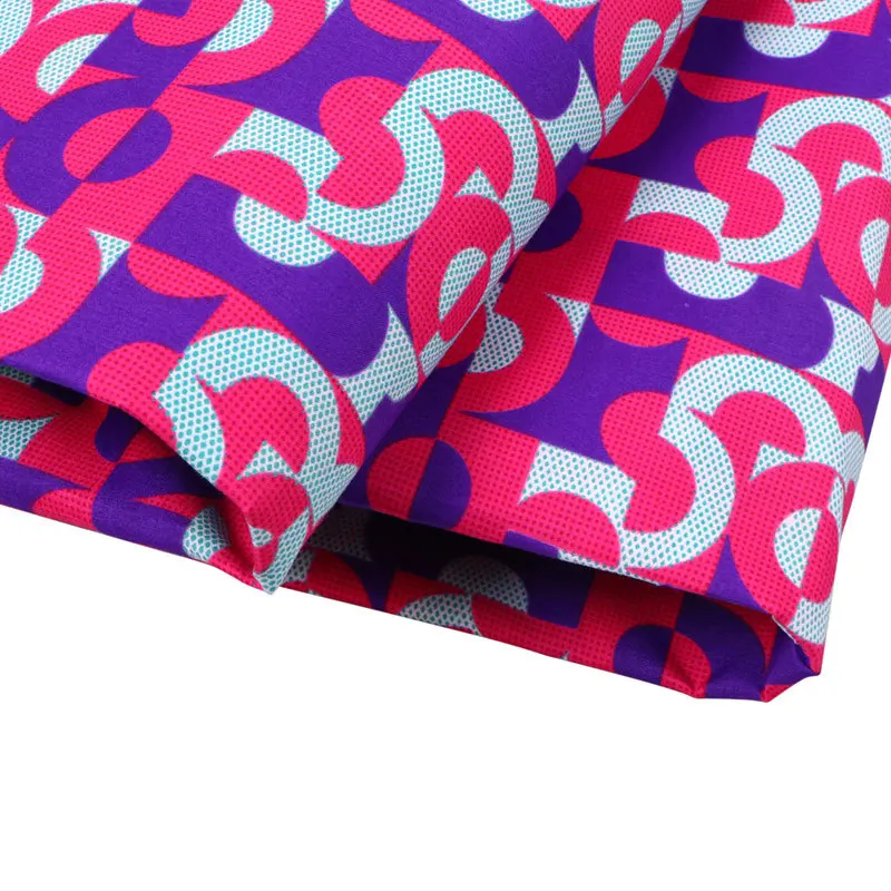 Pink& Purple Pattern Printed Fabric African Guaranteed Real Dutch Wax 6 Yards/lot African Fabric