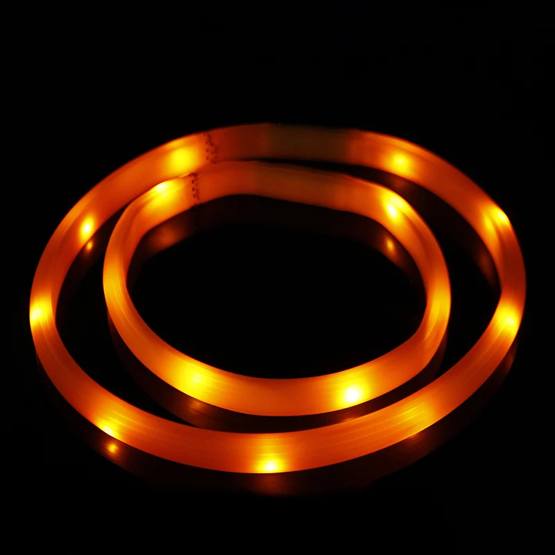 USB светодиодный перезаряжаемый ошейник для собак, ошейник для собак, портативный ошейник для ночной ходьбы, Регулируемый силиконовый ошейник для повторного использования - Цвет: orange