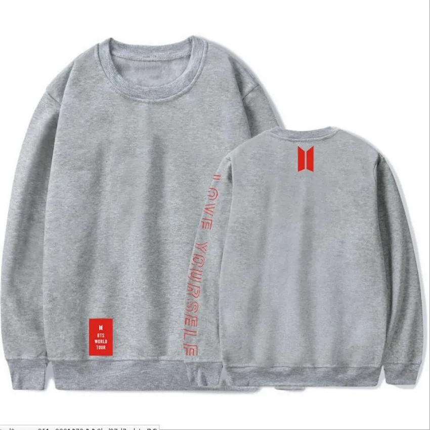 Женская Мужская толстовка с длинным рукавом love yourself свитшоты bangtan sudadera mujer moletom damsk