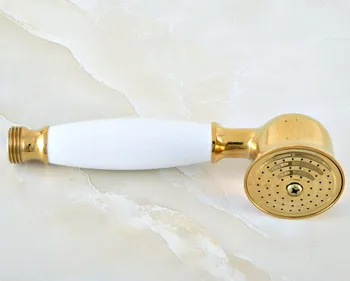 

Luxury Gold Color Brass Ceramics Telephone Hand Held Shower Head