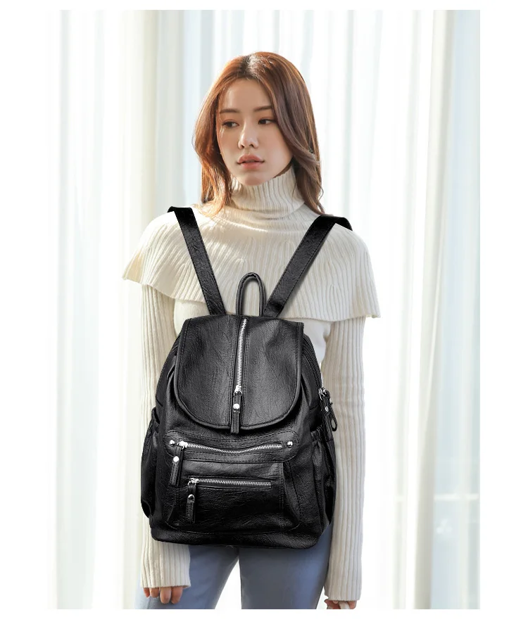 Женский рюкзак из высококачественной кожи, модные школьные рюкзаки для женщин, женская повседневная винтажная сумка на плечо с большой вместительностью