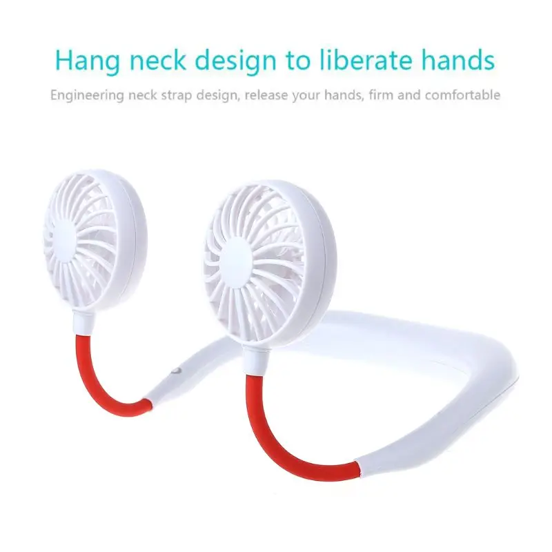 Hands-free Шея группа Hands-Free Висячие USB перезаряжаемые двойные вентиляторы мини воздушный охладитель летний портативный