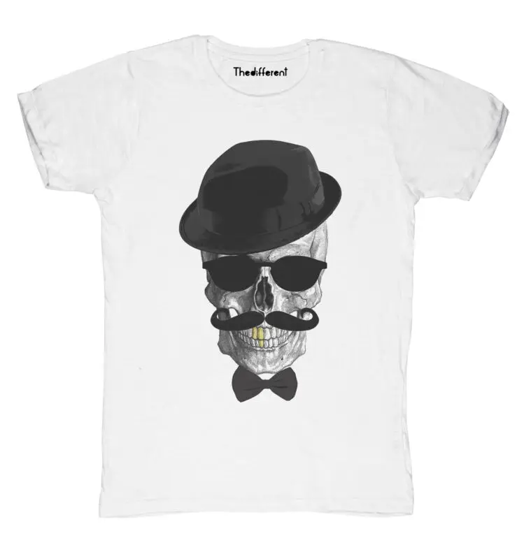 Neu футболка Feuer Herren Sch?del Polizist Hut Zahn Brille Geschenkidee | Мужская одежда