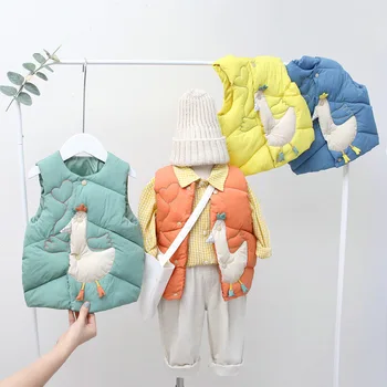 

2020 New Children's Cotton Vest down Cotton Cartoon Children Baby Clothes Cotton Vest Baby Autumn and Winter Waistcoat