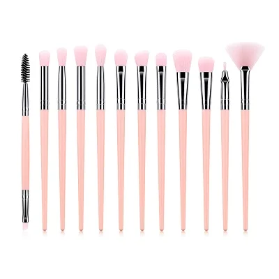 pink ENNKE 3 цвета Роскошный стиль красивый макияж для глаз кисти 12 шт./компл. консилер ресниц подводка для глаз тени косметические инструменты - Handle Color: pink