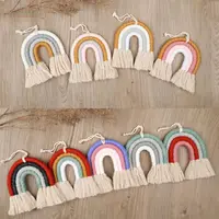 4 Layers Macrame Rainbow Wall Decor for Bedroom Nursery Baby Kids Rooms Colorful Tapestry Rope Woven Tassel Wall Hanging Toys 1