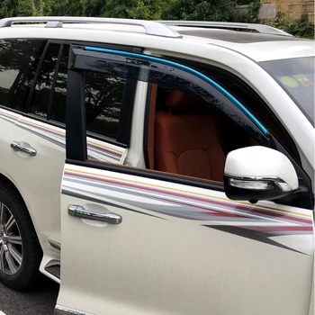 

UBUYUWANT For LAND CRUISER 2017-2019 Plastic Black Window Visor Vent Shades Sun Rain Deflector Guard Auto Accessories 4PCS/SET