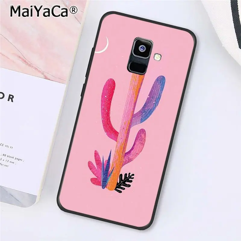 MaiYaCa яркого цвета, с рисунками из мультфильмов, с надписями, чехол для телефона в форме кактуса для samsung Galaxy A7 A8 A6 плюс A9 A50 A70 A20 A30 A40 - Цвет: A3
