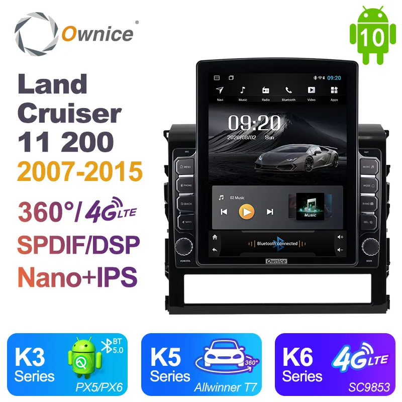 Ownice Android 10 0 автомобиль радио для Toyota Land Cruiser 11 200 2007 - 2015 GPS 2 Din Авто Аудио Системы