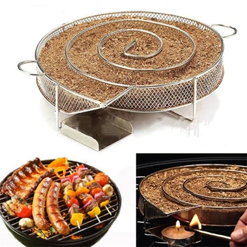 

Barbecue Smoke Generator For BBQ Grill Or Smoker Wood Dust Hot And Cold Smoking Salmon Meat Burn Cooking Stainless Bbq Tools New