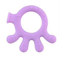 Purple Осьминог, силиконовый прорезыватель, BPA бесплатно, силиконовая Подвеска для самостоятельной сборки, соска с зажимом, цепочка для соски, детские игрушки для прорезывания зубов, цепочка для соски - Цвет: Purple