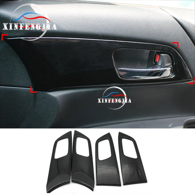 Подходит для Honda Accord 13-17 4 шт. Черная внутренняя дверная ручка панель Крышка отделка