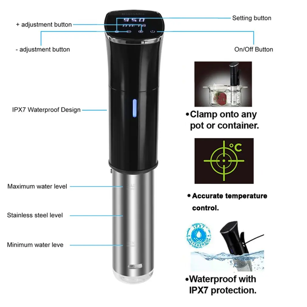 2nd Generation Sous вакуум медленно Еда Плита IPX7 Водонепроницаемый Нержавеющая сталь Sous-циркулятор