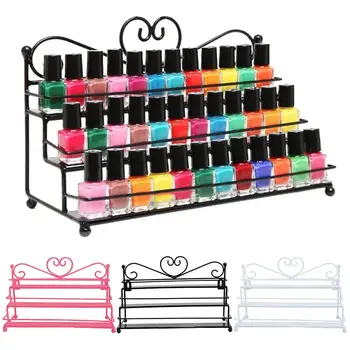 

3 Layer Heart Nail Polish Display Rack Cosmetic Varnish Organizer Shelf Cosmetic Display Stand Holder Organizer Manicure Tools
