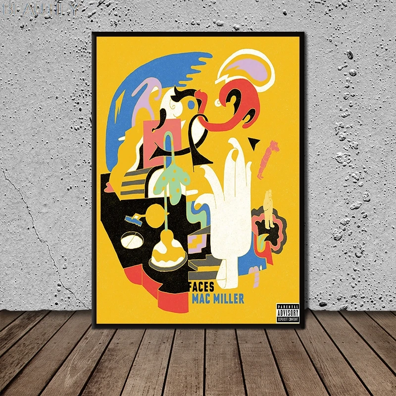 Faces Mac Miller Nordic Canvas Painting Art Posters And Prints Wall Picture for Home Decor Modern Abstract | Дом и сад