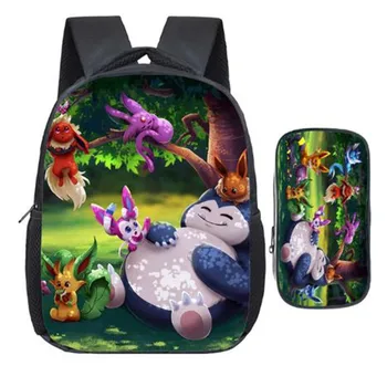 

Pikachu Children School Backpack Boys Book Bag Kids Kindergarten Backpack Cartoon School Bags with Pen Bag 2pcs Set Best Gift