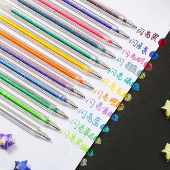 

8/12 Bling Falsh Glitter Marker Pen 1.0mm Ballpoint Metallic Drawing Painting Pens Journal Scrapbooks School Art Supplies H6077