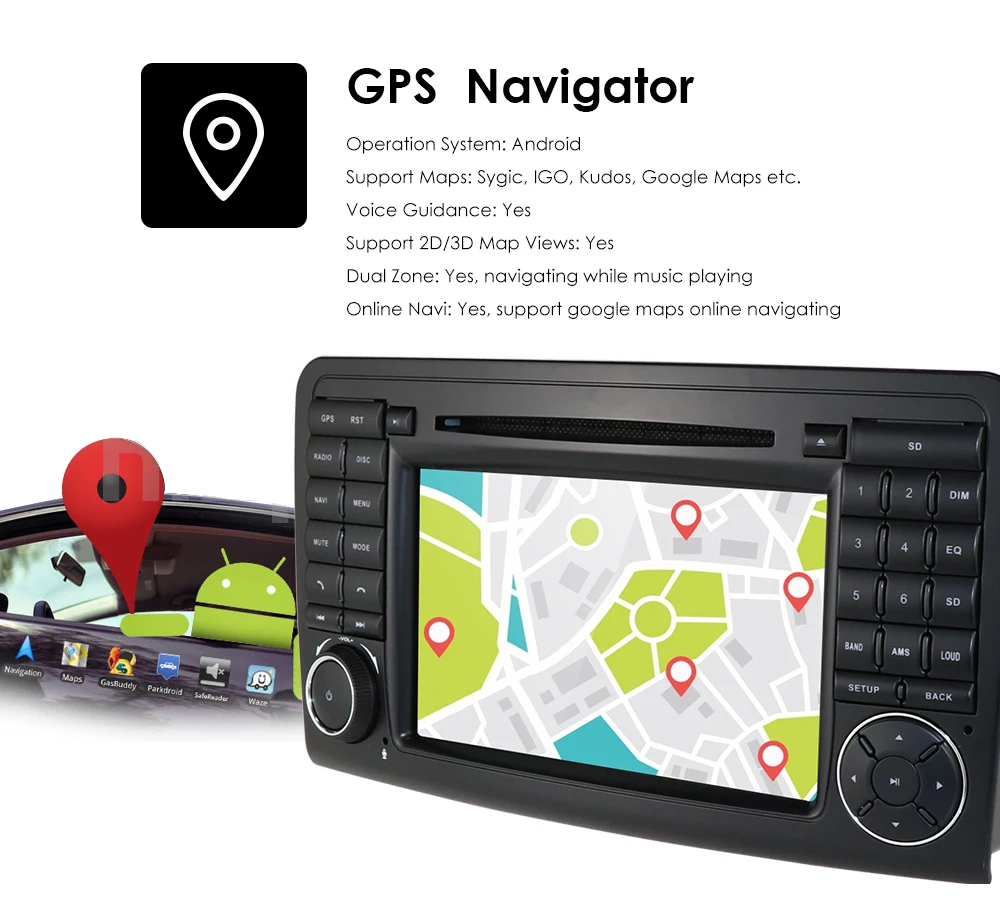 DSP ips 2Din " Android 9,0 автомобильный dvd-плеер для Mercedes/Benz/ML/GL CLASS W164 ML350 ML500 GL320 Canbus 4GWifi gps радио 4G+ 64G