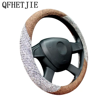 

Car Steering Wheel Cover Four Seasons Universal Summer Cool Linen 5 Colors Anti-slip Wear-resistant Sweat Car Handle Cover