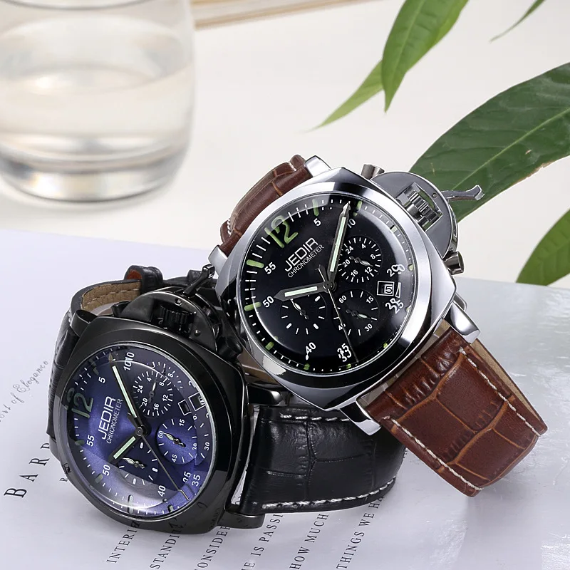 

Brand Ji Deere jedir Men Watch High-Precision Quartz Watch Business Steel Belt Leather Belt Two-3006G