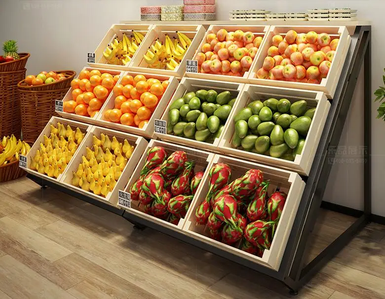 Fruit and vegetable display rack fresh supermarket convenience store fruit and vegetable shelf fruit store gangmu Zhongdao