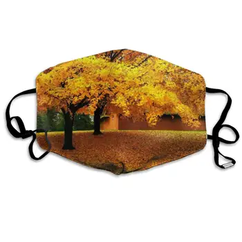 

Mouth Mask Yellow Leaves Print Masks - Breathable Adjustable Windproof Mouth-Muffle, Camping Running for Women and Men